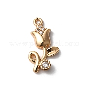 Латунные микропаве прозрачные подвески с фианитом KK-C062-084G