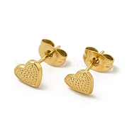 Ion Plating(IP) 304 Stainless Steel Heart Stud Earrings for Women EJEW-I281-13G