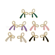 Серьги-гвоздики из латуни с бантом EJEW-R162-09G