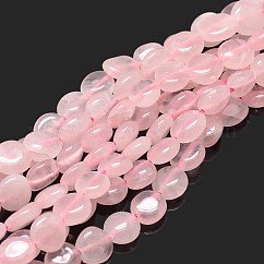 天然のローズクォーツナゲッツビーズ連売り  5~10x6~7x3~7mm  穴：1mm  約50~58個/連  約14.9インチ〜15.7インチ