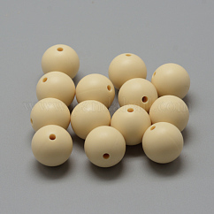 食品グレードの環境に優しいシリコーンビーズ  ラウンド  モカシン  14~15mm  穴：2mm