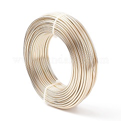 Fil d'aluminium anodisé rond, fil d'artisanat en métal pliable, pour la fabrication artisanale de bijoux bricolage, or champagne, 9 jauge, 3.0mm, 25m/500g (82 pieds/500g)