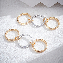 2 шт. кольца из нержавеющей стали с микропаве из кубического циркония&nbsp;RJEW-UN0003-10A