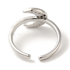 Кольца-манжеты из латуни с микропаве из кубического циркония&nbsp;RJEW-H228-09P