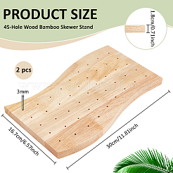 2 x 45-Loch-Spießständer aus Bambusholz&nbsp;AJEW-BC0010-15
