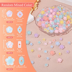 200шт 4 стиля матовые прозрачные акриловые бусины&nbsp;OACR-TA0003-54