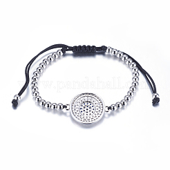 Регулируемые латунные плетеные браслеты из бисера BJEW-F282-29-RS