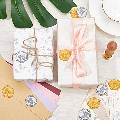 50 шт. 2-х цветные наклейки-клей с восковой печатью в виде бабочек DIY-CP0010-25