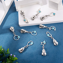 18 шт. 9 стиля сменные ползунки из сплава смолы&nbsp;HJEW-TAC0099