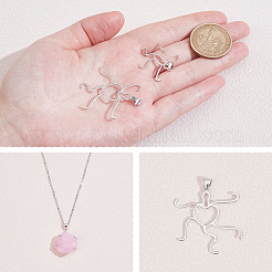 2 шт. 2 стиля овальная и сердечная подвеска 925 оправы кабошон из стерлингового серебра STER-NB0001-09