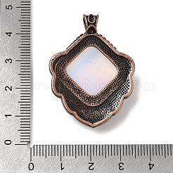 Подвески в форме ромба из натуральных и синтетических смешанных драгоценных камней&nbsp;G-A297-03R