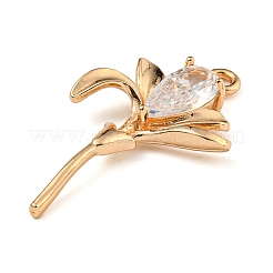 Pendentifs en laiton zircon cubique transparent&nbsp;LS-ZIRC-U003-01G-04
