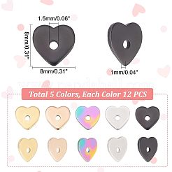 60 шт. 5-х цветные бусины из нержавеющей стали 304 STAS-UN0039-53