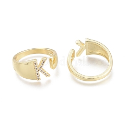 Латунные кольца из манжеты с прозрачным цирконием X-RJEW-F103-13K-G