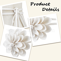 Cinturones de cintura con nudo de corbata de cuero sintético con flores 3D&nbsp;AJEW-CY0002-87C