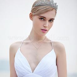 Двухслойное ожерелье из стерлингового серебра с родиевым покрытием JN635A