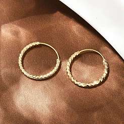 Фактурные серьги-кольца из латуни EJEW-F378-03C-G