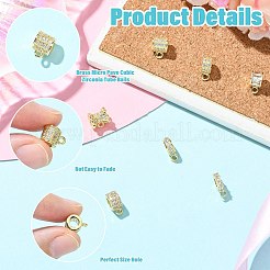 7 Stück 7 Stile Messing Micro Pave Zirkonia Rohrbügel&nbsp;KK-CJ0004-47G