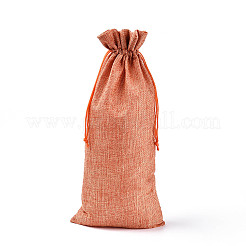 Rechteckige Verpackungsbeutel aus Polyesterimitat-Jute&nbsp;ABAG-N009-01A-04