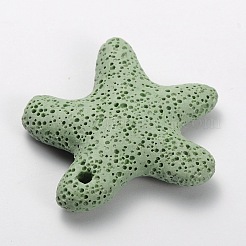 Подвески из синтетического лавового камня с большими морскими звездами/морскими звездами&nbsp;G-O025-05F