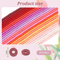 2 пакетик фиксированных двухцветных бусин из полимерной глины ручной работы CLAY-PH0002-01A