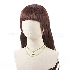 Insieme della collana del pendente dell'occhio di cavallo di zirconi cubici chiari di stile 2pcs 2&nbsp;NJEW-JN04044