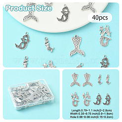 40шт 4 стиля подвески из сплава в тибетском стиле&nbsp;TIBEP-YW0002-03