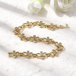 Браслеты-цепочки из латуни с микропаве&nbsp;BJEW-C130-06G