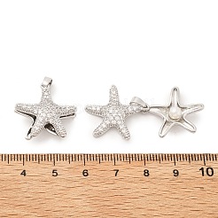 Подвески из прозрачных кубических цирконий в форме морской звезды из латуни с микропаве&nbsp;KK-G533-27P