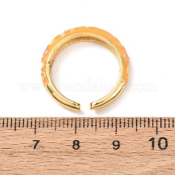 Латунные эмалированные манжеты с открытыми кольцами&nbsp;RJEW-P183-05G-M