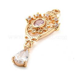 Goldenen Messing Mikro ebnen Zirkonia Anhänger&nbsp;KK-K350-02G-02