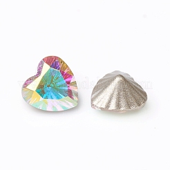 Cabochons en strass en verre galvanisé&nbsp;X-RGLA-G016-F02