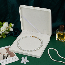 Кожаные коробки для упаковки ожерелий из жемчуга&nbsp;CON-WH0086-187A