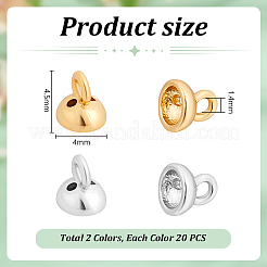 40 pieza de bolas colgantes con tapa de cuentas de latón de 2 colores&nbsp;KK-PH0010-67