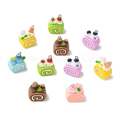 30 шт. 6 цвета непрозрачные подвески из смолы&nbsp;RESI-CJ0004-77