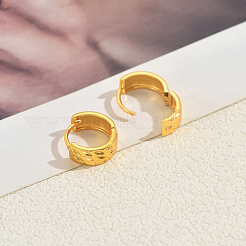 Серьги-кольца из латуни с узором из листьев MB2194