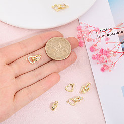 5 комплект латунных застежек с микропаве из прозрачного кубического циркония KK-CA0002-67G