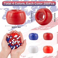 800шт 4 цвета непрозрачные пластиковые бусины KY-SP0001-05