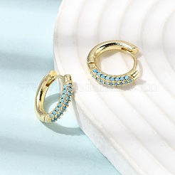 Pendientes de aro de circonio cúbico de micro pave de latón&nbsp;EJEW-K324-06G