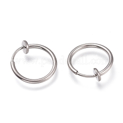 Boucles d'oreilles créoles rétractables en acier inoxydable 304 résistant au ternissement&nbsp;X-STAS-O135-01D