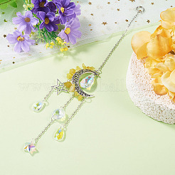 Ornamenti pendenti in lega di luna e stella&nbsp;HJEW-TADJ0022