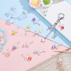 30 шт. подвеска в форме сердца в виде ангела из акрила и фарфора&nbsp;HJEW-HY00161