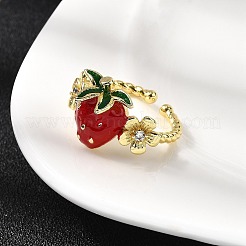 Латунные микро проложить манжеты кольца кубического циркония RJEW-C143-02G