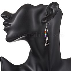 Серьги-подвески в форме звезд из нержавеющей стали Chakra 304 EJEW-JE06788