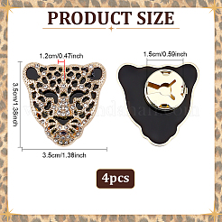 Legierung Rhinestone Manschettenknöpfe&nbsp;BUTT-WH0024-076G