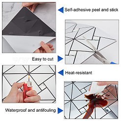 Adesivi murali autoadesivi in plastica con mosaico quadrato in alluminio&nbsp;DIY-WH0257-15A