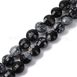 Природные снежинка обсидиан бисер нитей G-C179-A33-03