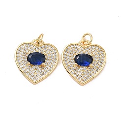 Сердце латунные микро проложить кубического циркония подвески&nbsp;KK-G435-01G-06