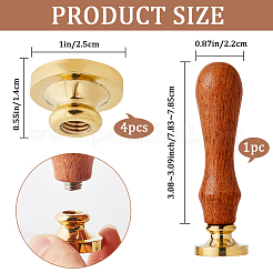 4 шт. 4 стиля тематика День святого Валентина золотистый тон латунная восковая печать штамп головка AJEW-CP0007-49A-05