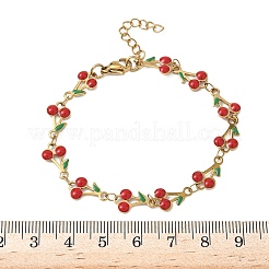 Браслеты из нержавеющей стали 304 с эмалированными звеньями для женщин BJEW-K226-16G